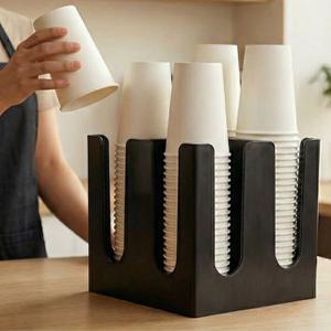 종이컵 디스펜서 홀더 수거함 컵 보관함 카페 탕비실 호텔 사무실 정사각형 4구 거치대