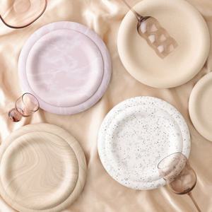 [해외] 몽돌 뭉툭 스톤웨어 플레이트 접시 L