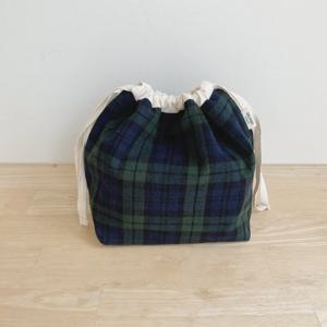 체크 도시락 파우치 방수원단 기본사이즈