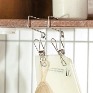 클립형 스텐 고무장갑걸이 행주걸이 고리집게 상부장 수납 후크(CRH0003)