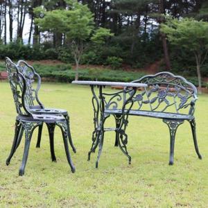 장미 로즈주물4인 야외 정원 주물 펜션 테라스 카페 테이블 세트