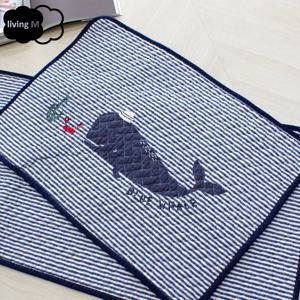 헤링본 퀼팅 발매트 블루웨일/주방매트/욕실매트/현관