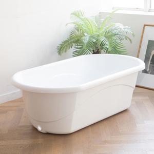 타원형 아크릴 이동식욕조 1200 반신욕기 베이직 7kg 측면배수