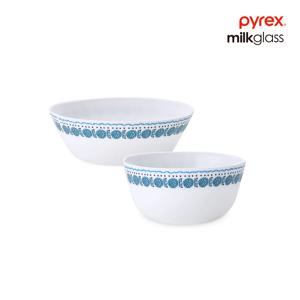 파이렉스 밀크글라스 아자르 공기 1P, 대접 1P