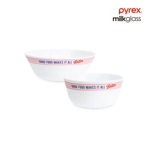 파이렉스 밀크글라스 굿푸드다이너 공기 1P, 대접 1P