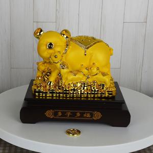 데일리데코 황금복 돼지가족-특대 인테리어소품 저금통