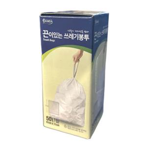 끈이 있는 쓰레기봉투 50L 편리한 간편한 뽑아쓰는 봉투