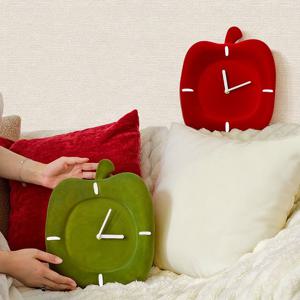[해외] 감성 모던 사과 무소음 벽시계 인테리어 거실 벽걸이 시계 집들이선물 2colors