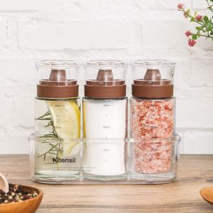 [오늘의집 단독] 메이플 우드 양념통/오일병 170ml 3p세트 (행택+트레이)