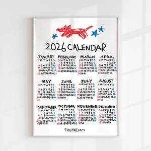 2026 병오년 붉은말 포스터 한장 낱장 달력 연력 귀여운 낙서 손글씨 그림 일러스트 대운