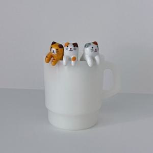 애옹이 도자기 홈카페 커피스틱 머들러 티스푼 3종