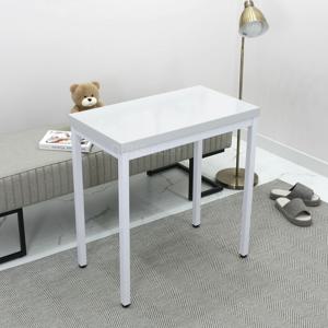 2인용 까페 식탁 700 x 400 슬림 디자인 화이트 철제 조립형 미니 카페 테이블