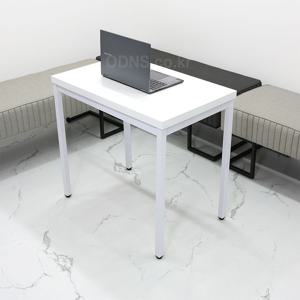 화이트 1인용 PC 책상 850 x 450 깔끔 슬림 강의실 학원용 철제 프레임 테이블