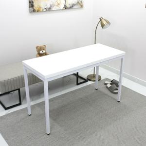 깔끔한 올 화이트 간편 조립식 슬림 사이즈 필름 코팅 상판 4인용 식탁 1200 x 500