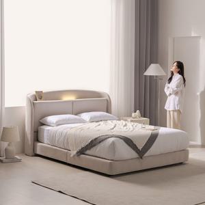 한샘몰pick 보니애 데바 모션 LED조명 평상형 패브릭 침대 Q/K