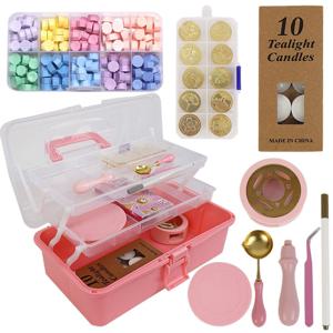 실링왁스 스탬프 비기너 세트 10컬러 왁스 인장 도구 케이스 풀세트 (5colors)