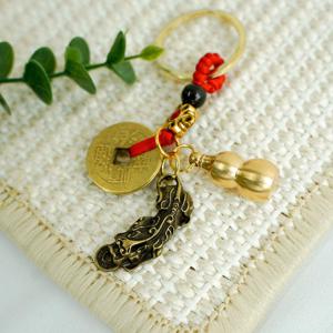 브라스 엽전 조롱박 비휴 불교 액막이 부적 키링 키홀더