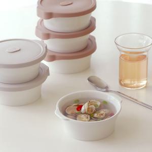 온기 도자기 전자레인지 국용기/냉동밥보관/실리콘밀폐용기