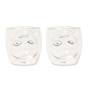 명탐정 코난 범인 얼굴 모양 유리컵 세트 (2P)