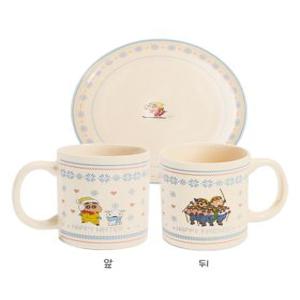 짱구 떡잎마을 방범대의 겨울 스웨터 컵&접시세트