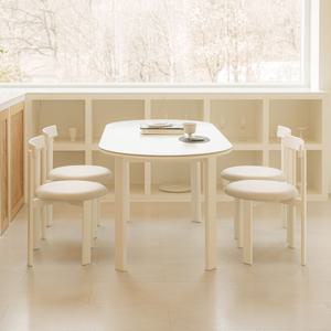 베크 소리 없는 포세린 세라믹 타원 식탁 테이블 1600 800 2type 원목 4인 6인