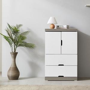 깔끔정리 모서리라운딩 투서랍 양문도어선반장(600 7색)