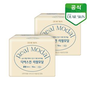 생리대 디어스킨 리얼모달 중형 뉴 16p 2개