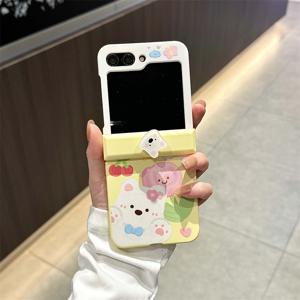 갤럭시 지플립 7 6 5 4 3 강아지 곰돌이 캐릭터 힌지보호 케이스 ZFLIP Z플립 F