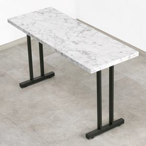 오디엔즈 4인용 카페테이블 T40형 1300x550 간편 조립형 트윈 철제다리 식탁