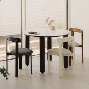 라잇 소리없는 포세린 세라믹 원형 테이블 식탁 1000 화이트 블랙 2인 4인