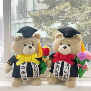 졸업 축하 화환 학사모 테드 키티 인형꽃다발 졸업식꽃다발 선물 꽃다발 졸업식 -테드ver