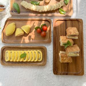 Holin 아카시아 통원목 수제 우드 직사각접시 3P 세트