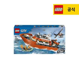 시티 60504 해안 경비대 구조 보트와 헬리콥터