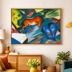 2026 병오년 새해맞이 말그림 풍수 인테리어 캔버스액자 4.레드앤블루 홀스