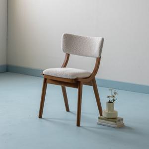 [리퍼] 루시 원목 부클 패브릭 카페 식탁 의자 01