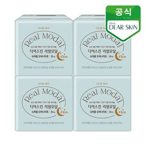 생리대 디어스킨 리얼모달 슈퍼롱 오버나이트 8P 4개