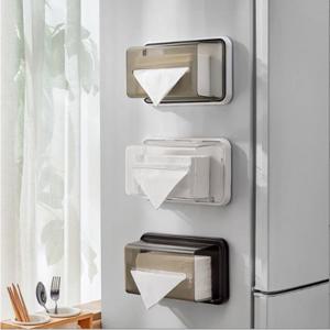강력한 자석 부착 티슈 케이스 냉장고 전자레인지 세탁기 휴지 물티슈 거치대 주방 수납함