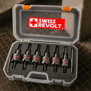 스위스리볼트 티타늄 홀쏘 6p 세트 금속 스텐 홀커터 배관 타공 홀캇타