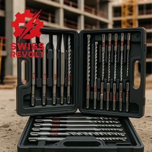 스위스리볼트 전문가용 함마드릴 비트 세트 풀패키지 (기리17종 노미4종 칼블럭13개 포함)