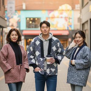 한텐B 커플잠옷 일본 홈웨어 실내 방한복