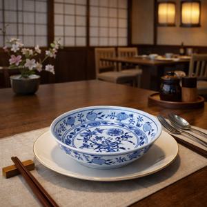 체코 오리지널 쯔비벨무스터 접시 체스키 포슬란 원형볼 16.5cm