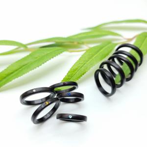 슬림 우드링 / 탄생석 큐빅반지 대추나무반지 음핑고 블랙우드 방수원목반지