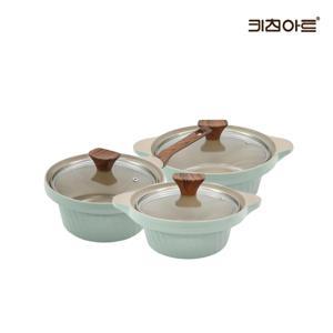 와이즈 IH 인덕션용 세라믹코팅 냄비세트 3종A(편수18+양수16+20)