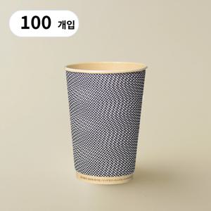 360ml 3중 단열종이컵 웨이브 크라프트 100개 12온스 PLA코팅 친환경