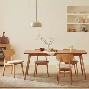 한샘몰pick 더메이드 리브 6인 원목수납 식탁 라탄 의자세트