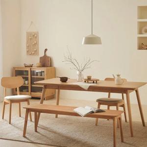 한샘몰pick 더메이드 리브 6인 원목수납 식탁 원목의자 벤치세트