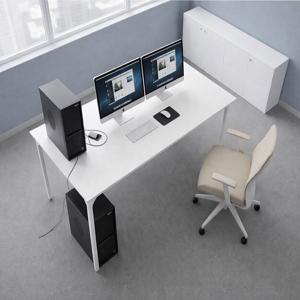 모던플러스 컴퓨터책상 학생 일자형 공부 데스크 테이블 화이트 1200 X 800