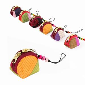 전통 열쇠고리 누비 동전지갑 ( 색동 미니 파우치 키홀더 부적주머니 콩주머니 단체선물 )
