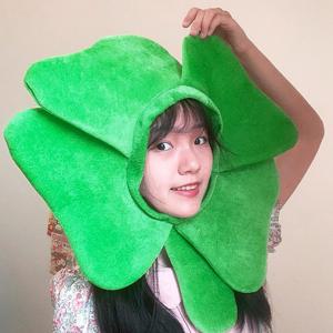 귀여운 네잎클로버 모자 쓸데없는 웃긴 선물 파티모자 인형탈 코스튬