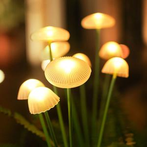 태양광 정원등 LED 버섯 송이 태양열 경관조명 야외 조화 꽃 조명